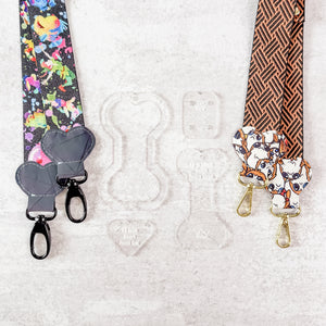 PATREON EXCLUSIVE PREORDER: Hearts Fancy Straps - Size 1.5" Webbing To 1" Hook - Set of 4 - Acrylic Template