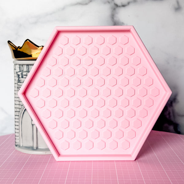 Hexagon Craft Tray - Honeycomb Base with Grips - Bubblegum