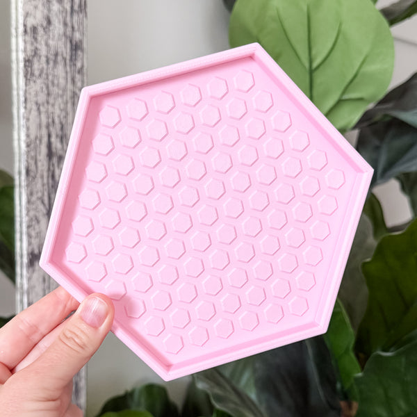 Hexagon Craft Tray - Honeycomb Base with Grips - Bubblegum