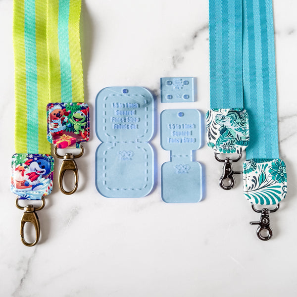 Squared Fancy Straps - Size 1.5" Webbing To 1" Hook - Ocean - Set of 3 - Acrylic Template