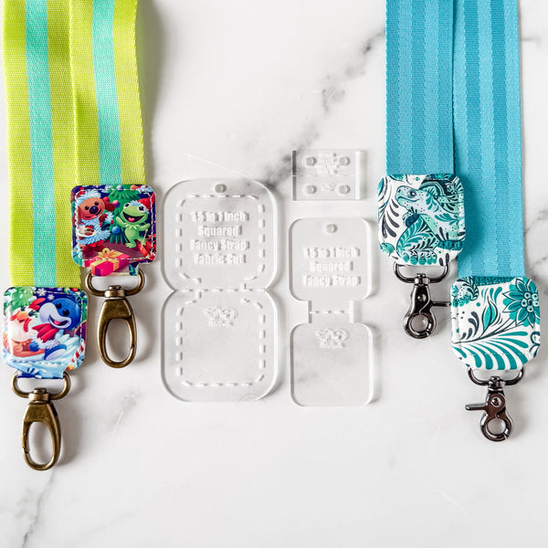 Squared Fancy Straps - Size 1.5" Webbing To 1" Hook - Clear - Set of 3 - Acrylic Template