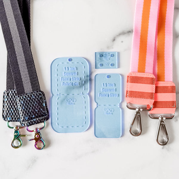 SQUARED Fancy Straps - Size 1.5" - Ocean - Set of 3 - Acrylic Template
