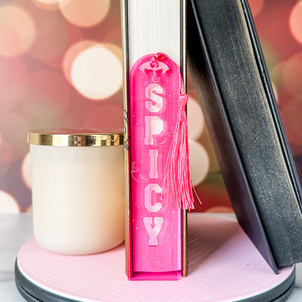SPICY Bookmark With Tassel - Magenta - Acrylic Template - Tassel Color May Vary