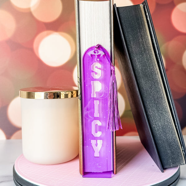SPICY Bookmark With Tassel - Purple - Acrylic Template - Tassel Color May Vary