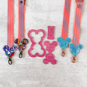 Mouse Fancy Straps - Size 1" Webbing To 1/2" Hook - PINK - Set of 3 - Acrylic Template