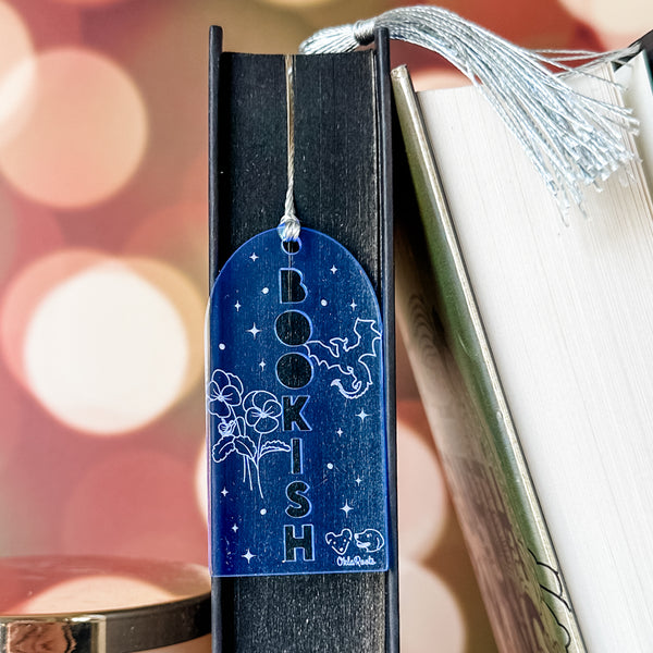 Bookish Bookmark With Tassel - Ocean - Acrylic Template - Tassel Color May Vary