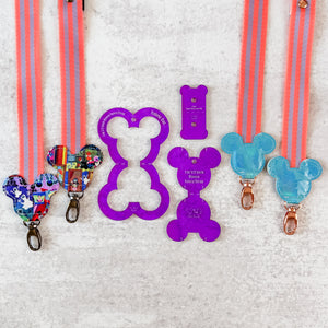 Mouse Fancy Straps - Size 1" Webbing To 1/2" Hook - PURPLE - Set of 3 - Acrylic Template