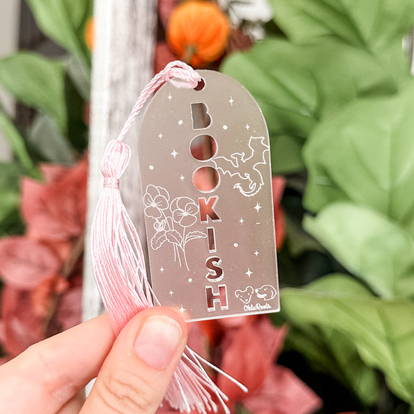 Bookish Bookmark With Tassel - Frosted - Acrylic Template - Tassel Color May Vary
