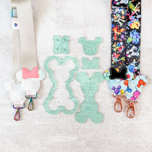PATREON EXCLUSIVE PREORDER: Mouse Fancy Straps - Size 1.5" Webbing To 1" Hook - Set of 5 - Acrylic Template