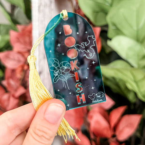 Bookish Bookmark With Tassel - Teal - Acrylic Template - Tassel Color –  OklaRoots