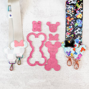 PATREON EXCLUSIVE PREORDER: Mouse Fancy Straps - Size 1.5" Webbing To 1" Hook - Set of 5 - Acrylic Template