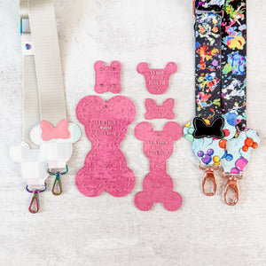 PATREON EXCLUSIVE PREORDER: Mouse Fancy Straps - Size 1.5" Webbing To 1" Hook - Set of 5 - Acrylic Template