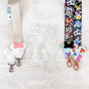 PATREON EXCLUSIVE PREORDER: Mouse Fancy Straps - Size 1.5" Webbing To 1" Hook - Set of 5 - Acrylic Template