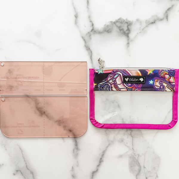 Curved Clear Bottom Zip Pouch - Rose Gold -  Acrylic Template