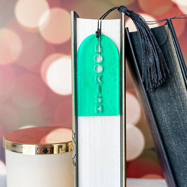 Bookish Bookmark With Tassel - Mint - Acrylic Template - Tassel Color May Vary