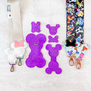 PATREON EXCLUSIVE PREORDER: Mouse Fancy Straps - Size 1.5" Webbing To 1" Hook - Set of 5 - Acrylic Template