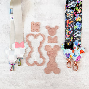 PATREON EXCLUSIVE PREORDER: Mouse Fancy Straps - Size 1.5" Webbing To 1" Hook - Set of 5 - Acrylic Template