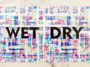Wet +Dry for Wet/Dry Bag - CutOuts - LIGHT GREEN - An Applique Template