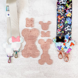 PATREON EXCLUSIVE PREORDER: Mouse Fancy Straps - Size 1.5" Webbing To 1" Hook - Set of 5 - Acrylic Template