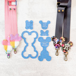 PATREON EXCLUSIVE PREORDER: Mouse Fancy Straps - Size 1.5" Webbing To 3/4" Hook - Set of 5 - Acrylic Template
