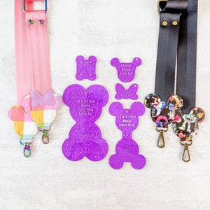 PATREON EXCLUSIVE PREORDER: Mouse Fancy Straps - Size 1.5" Webbing To 3/4" Hook - Set of 5 - Acrylic Template