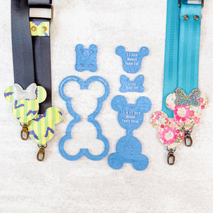 PATREON EXCLUSIVE PREORDER: Mouse Fancy Straps - Size 1.5" Webbing To 1/2" Hook - Set of 5 - Acrylic Template