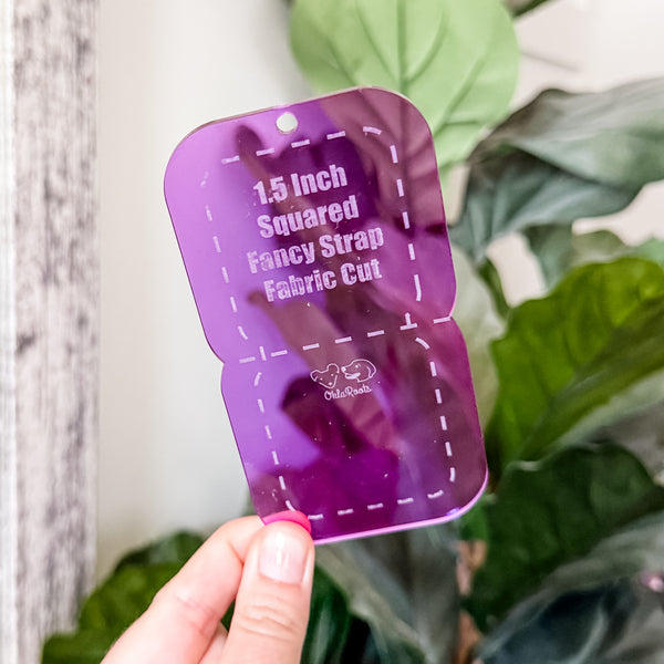 SQUARED Fancy Straps - Size 1.5" - Purple - Set of 3 - Acrylic Template