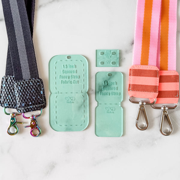 SQUARED Fancy Straps - Size 1.5" - Light Green - Set of 3 - Acrylic Template