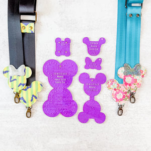 PATREON EXCLUSIVE PREORDER: Mouse Fancy Straps - Size 1.5" Webbing To 1/2" Hook - Set of 5 - Acrylic Template