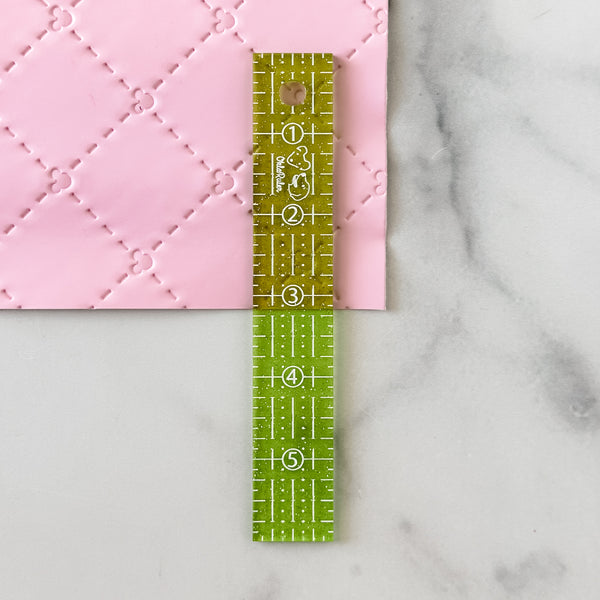 Glitter Lime OklaRuler : 1" x 6" Clear Ruler