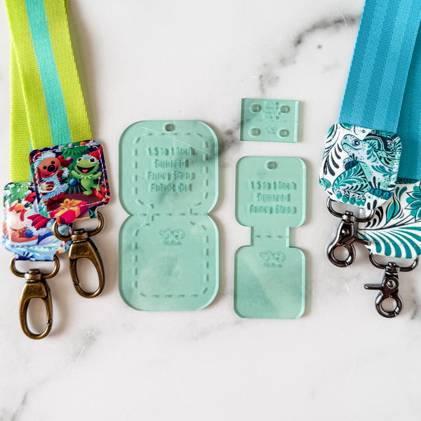 Squared Fancy Straps - Size 1.5" Webbing To 1" Hook - Light Green - Set of 3 - Acrylic Template