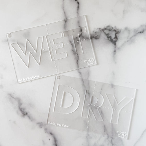 Wet +Dry for Wet/Dry Bag - CutOuts - FROST - An Applique Template