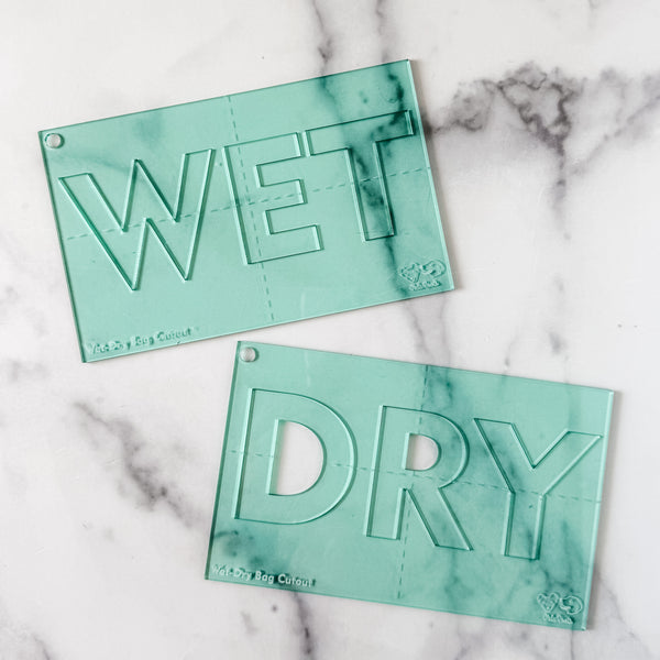 Wet +Dry for Wet/Dry Bag - CutOuts - LIGHT GREEN - An Applique Template