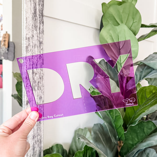 Wet +Dry for Wet/Dry Bag - CutOuts - PURPLE - An Applique Template