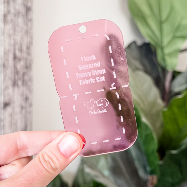 SQUARED Fancy Straps - Size 1" - PINK - Set of 3 - Acrylic Template