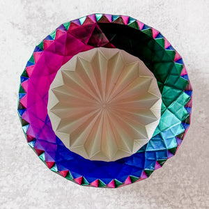 Large Spiked Craft Bowl - Chrome Top Lavender Bottom - Designed by Newt!