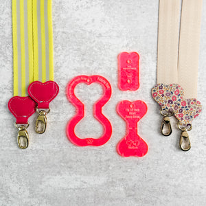 PATREON EXCLUSIVE PREORDER: Hearts Fancy Straps - Size 1" Webbing To 1/2" Hook - Set of 3 - Acrylic Template