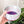 Hand holding a colorful, geometric-patterned bowl with plants in the background