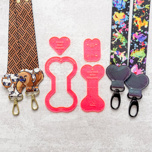 PATREON EXCLUSIVE PREORDER: Hearts Fancy Straps - Size 1.5" Webbing To 1" Hook - Set of 4 - Acrylic Template