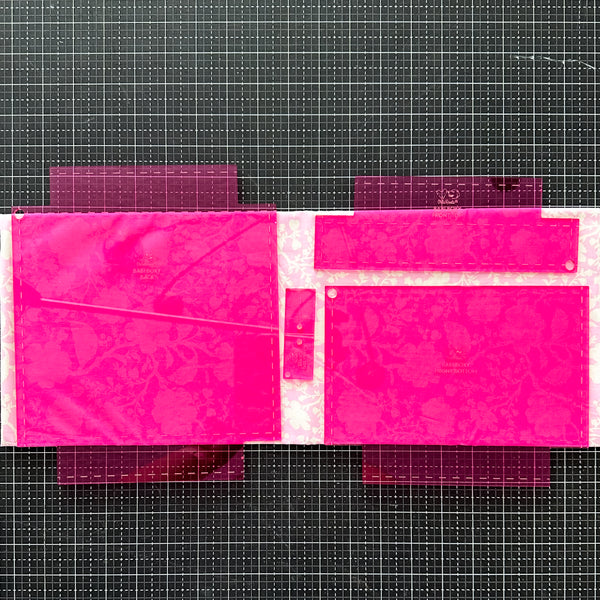 Babi Boxy Pouch and Crossbody  - Set of 4 - Magenta - Acrylic Template