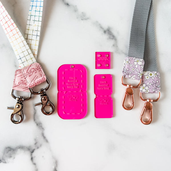 SQUARED Fancy Straps - Size 1" - Magenta - Set of 3 - Acrylic Template