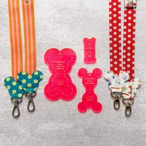 Mouse Fancy Straps - Size 1" Webbing To 3/4" Hook - HOT PINK - Set of 3 - Acrylic Template