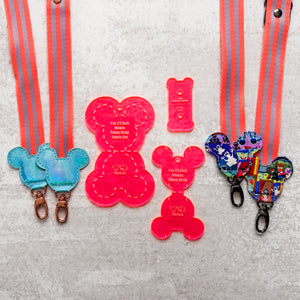Mouse Fancy Straps - Size 1" Webbing To 1/2" Hook - HOT PINK - Set of 3 - Acrylic Template