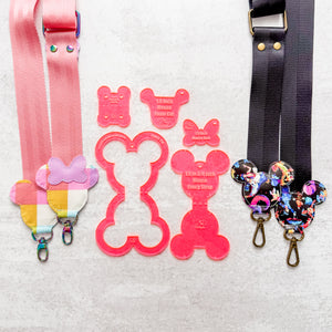 PATREON EXCLUSIVE PREORDER: Mouse Fancy Straps - Size 1.5" Webbing To 3/4" Hook - Set of 5 - Acrylic Template