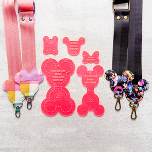 PATREON EXCLUSIVE PREORDER: Mouse Fancy Straps - Size 1.5" Webbing To 3/4" Hook - Set of 5 - Acrylic Template