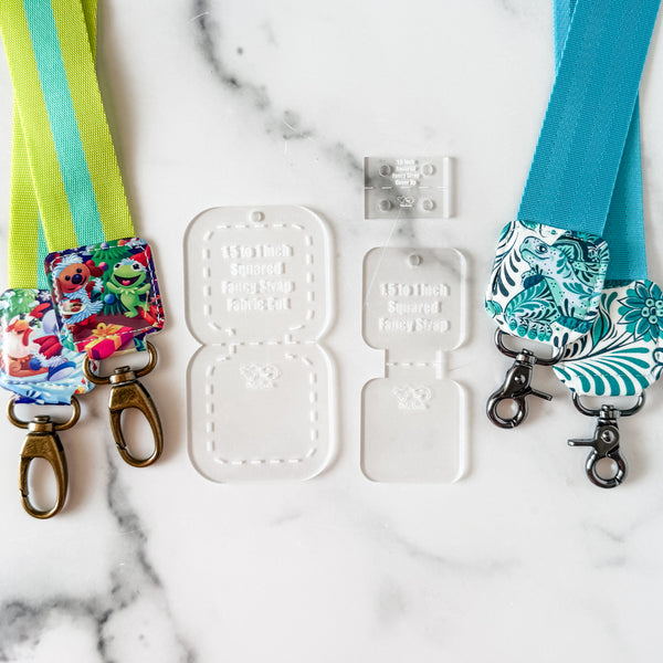 Squared Fancy Straps - Size 1.5" Webbing To 1" Hook - Frost - Set of 3 - Acrylic Template