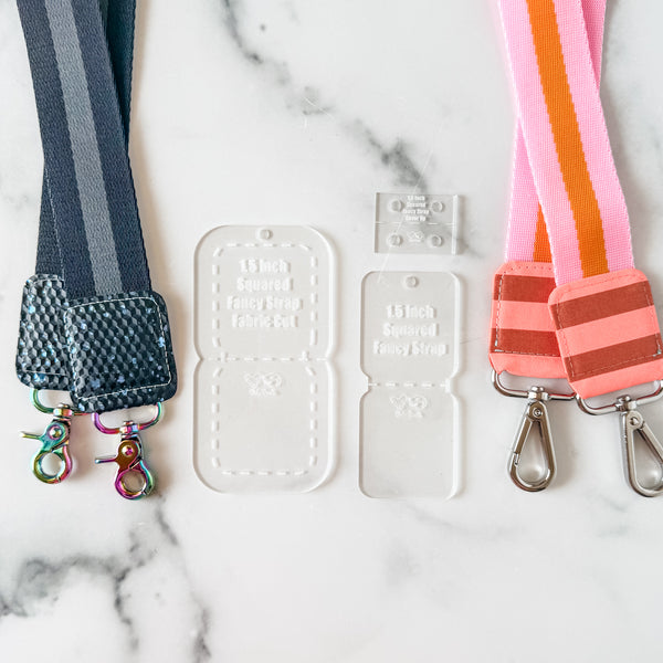 SQUARED Fancy Straps - Size 1.5" - Frost - Set of 3 - Acrylic Template