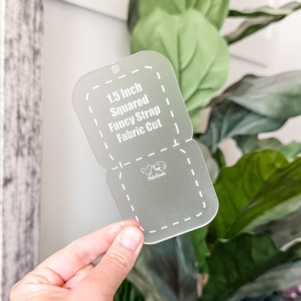 SQUARED Fancy Straps - Size 1.5" - Frost - Set of 3 - Acrylic Template