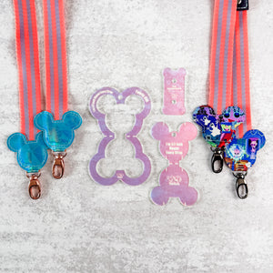 Mouse Fancy Straps - Size 1" Webbing To 1/2" Hook - FROSTED HOLOGRAPHIC - Set of 3 - Acrylic Template