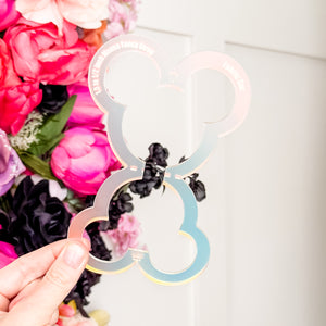 Mouse Fancy Straps - Size 1.5" Webbing To 1/2" Hook - FROSTED HOLOGRAPHIC - Set of 5 - Acrylic Template